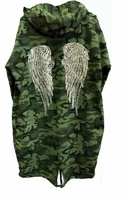 $26.93 • Buy Women Sequin Angel Wings Back Over-sized Hoodie Sweatshirt Jacket Coat Cardigan