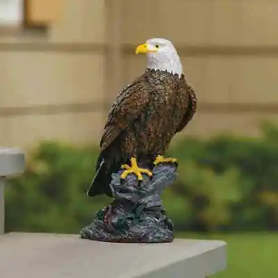 Magnificent American Bald Eagle Perched On Rock Garden Statue • $24.99