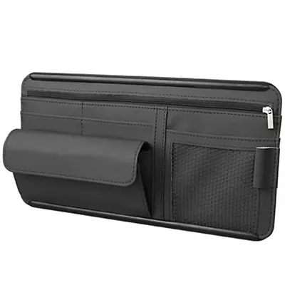 Car Sun Visor Storage Bag Clip Organizer Phone Sunglasses Glasses Card Stowing • $22.40