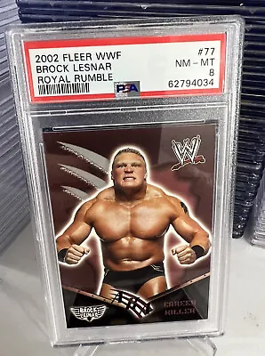 Brock Lesnar 2002 Fleer Wwf Royal Rumble Career Killer Rookie #77 Psa 8 Pop 13 • $161.99