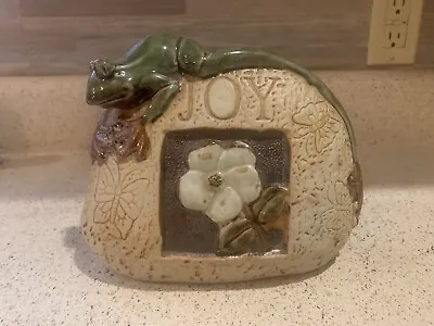 Frog Garden Joy Sign Made Of Stone Resin • $30