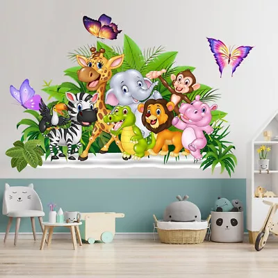 £6.13 • Buy Jungle Animals Monkey Owl Tree Kids Art Decor Mural Decal Wall Stickers Nursery