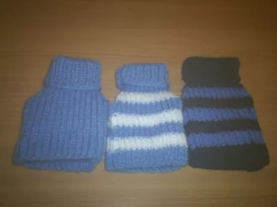 Saver Set 3  Xxs  4  Hand Knitted Dog Coat Blues Teacup Chihuahua/ Yorkie Pups • £12