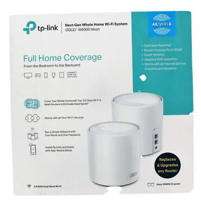 TP-LINK Deco W6000 AX3000 Full Home Mesh Wi-Fi 6 System - White • $88.88