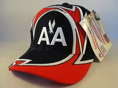 American Airlines Vintage Adjustable Strap Hat Cap Navy Red White • $24.99