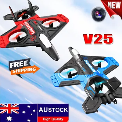 V25 Jet Fighter Stunt RC Airplane Remote Control 360 Spin Plane Glider Model AU • $44.96