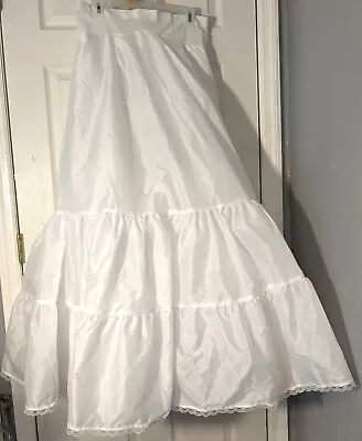 David's Bridal White Size 14W Full Long Crinoline Slip Petticoat Pageant Wedding • $24.99