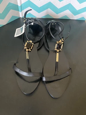 $34.99 • Buy NWT Zara Strappy Studded Flat Sandals Shoes Slip On Size 41 EU   US 10