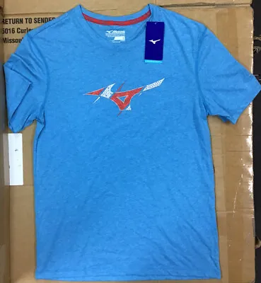 Mizuno Men's Blue Inspire Graphic Tee Shirt Hydro-Magnet J23 • $30