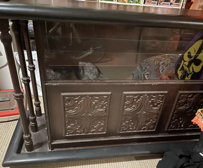 $199 • Buy Vintage Retro 1970 Large Solid Wood Bar Cabinet Rare