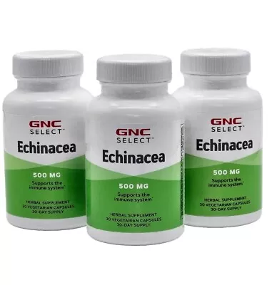 GNC® Select Echinacea 500mg Immune Support 30 Vegetarian Capsules 3 X Bottles • $6.01
