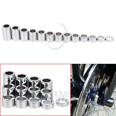 Universal Chrome Wheel Axle Spacers Kit ID-3/4 OD-1-1/8  For Harley Touring • $25.63
