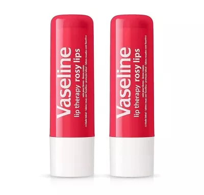 Vaseline Lip Therapy Rosy Lips Lip Balm Petroleum Jelly ~ TWIN PACK .32 Oz • $7.99