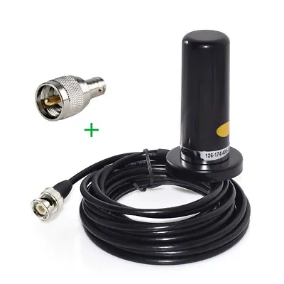 Vehicle VHF UHF Ham Amateur Radio Antenna Magnetic With BNC & UHF PL259 Adapter • $26.79