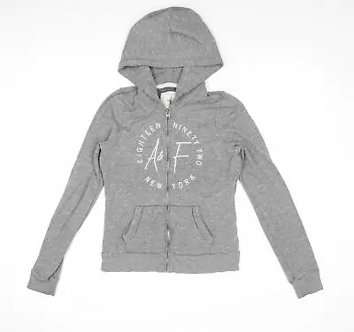 Abercrombie & Fitch Womens Grey Cotton Full Zip Hoodie Size M Zip • £7.25