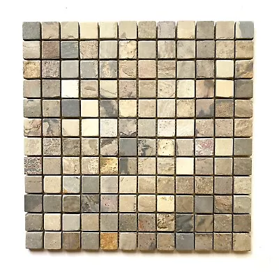 1x1 Harmony Slate Tumbled Mosaic For Kitchens Fireplaces Walls Floors • $13.99