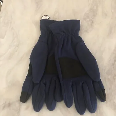 Lands' End Women's Cashtouch EZ Touch Gloves - MIDNIGHT INDIGO - SIZE: L/XL • $16.99
