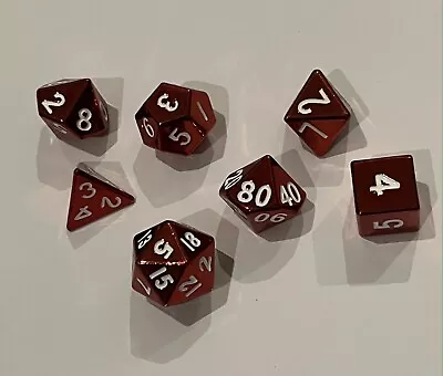 Fanroll By Metallic Dice Games: Red Color Metal Dice - Full Set Pre-owned • $35