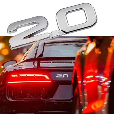 3D 2.0 Logo Emblem Badge Sticker Car Trunk Bumper Fender Decal Car Accessories • £3.82