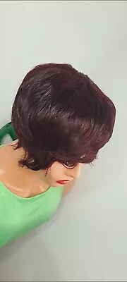 Short Pixie Cut Human Hair Wig Straight Wigs With Bangs Colour 99j Short Wig • £40