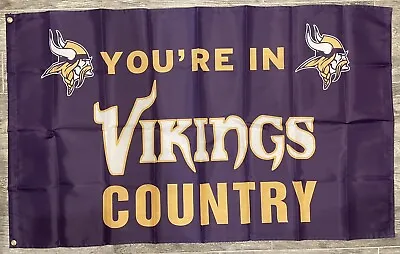Minnesota Vikings Football NFL 3x5 Banner Flag Tailgate Bar Vikings Country • $15.29