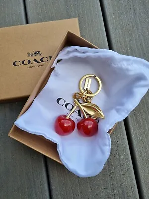 NEW Coach Cherry Charm Red Glitter Keychain Keyring Bag Charm Viral 2024 Tiktok • $80