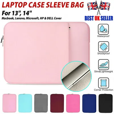 UK Laptop Bag Sleeve Case Protective Cover Pouch For MacBook Air Pro HP 13  14  • £10.59