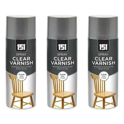 3X Clear Matt Varnish Spray Exterior Interior Aerosol Can 400ml All Purpose • £10.99