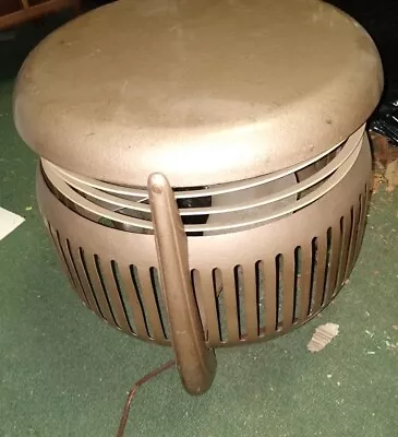 Vtg Metal Circular Floor Fan 3 Speed 15  Brown Retro MCM Art Deco Rare 1950s • $30