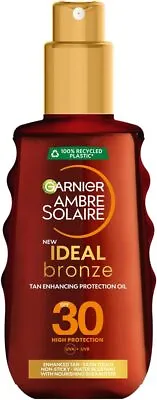 Garnier Ambre Solaire Ideal Bronze Protective Oil Sun Cream Spray SPF30 • £9.84