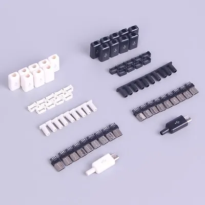 10x Micro USB 5 Pin Welding Type Male Plug Connectors Charger Plug White Bla3CLO • $1.50