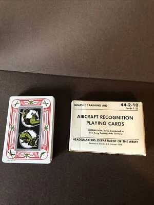 $9.95 • Buy US Army Aircraft Recognition Playing Cards 44-2-10  Used