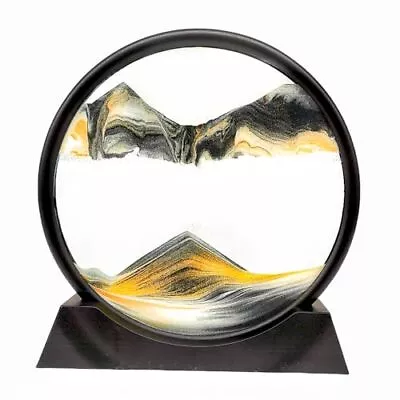 3D Moving Sand Art Picture Deep Sea Sandscape Motion Round Glass Desktop Decor • $19.36