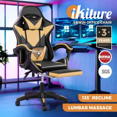 $129.90 • Buy Oikiture Gaming Office Chair Massage Racing Recliner Computer Work Armrest Seat