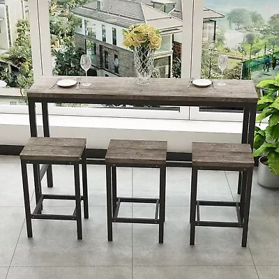 Modern Wood Dining Table Set With 3 StoolsKitchen Dining TablePub Table • $243.21