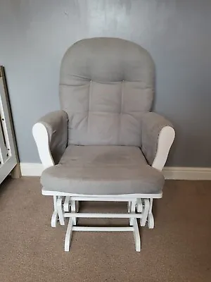 £80 • Buy Nursing Glider Chair And Stool, Used Very Good Condition,Grey And White