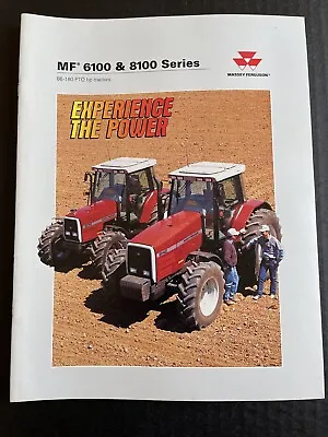 MASSEY FERGUSON MF 6100 & 8100 SERIES 86 To 180 HP Tractor Brochure 24 Pgs 7/95 • $16.95