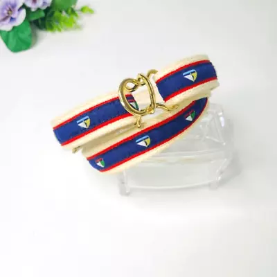 Dotty Smith Womens Belt Nautical Coastal Sailboat Vintage Fabric-Read • $12