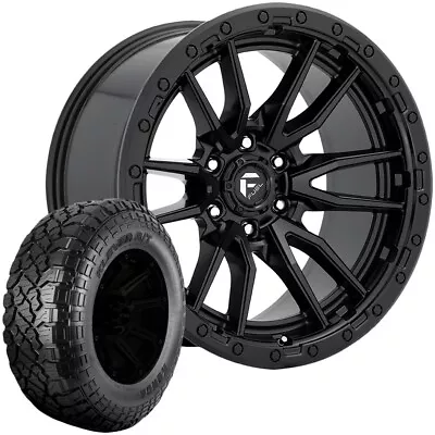 4-Fuel Rebel 6 20x10 6x5.5  Matte Black Rims W/33x12.50R20LT Kenda R/T Tires • $2661.99