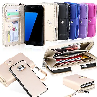 $14.99 • Buy All In One Zip Purse Wallet Leather Case For Samsung Galaxy S8 S9 S10 S10 Plus