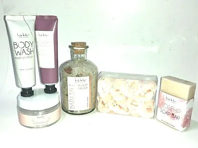 Nicole Miller Rosehip Bath Set 6 Pieces Soap Scrub Wash Salt Lotion New • $15.74