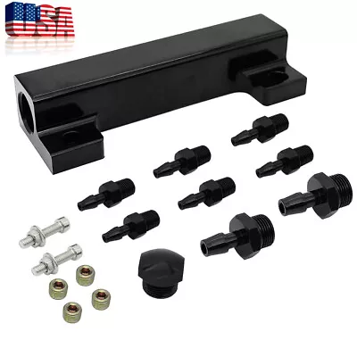 Aluminum Alloy Vacuum Manifold Kits 6 Port 1/8 NPT Turbo Boost Block Black • $17.99