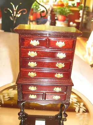 1999 Bombay Dollhouse Furniture Mini Queen Anne Highboy Dresser 1844582 • $29.95