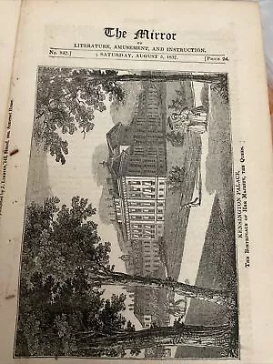 Antique Print 1837 - Kensington Palace - Birthplace Of Queen Victoria • $8.71