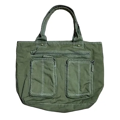 Mossimo Supply Co Women's Tote Bag Green Dual Handle Zip Pockets -broken Snap • $12.97