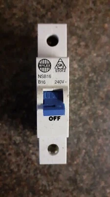 £1.99 • Buy WYLEX B16 NSB16 SK Stotz MCB Circuit Breker Fuse SP 1P (16A 16amp 16 Amp A)