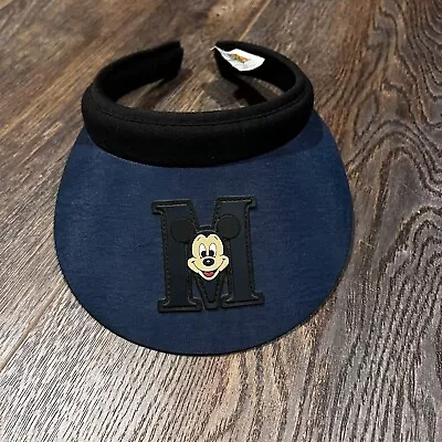 Disney Mickey Mouse Navy Blue Visor Hat W/large “M” & Mickey Head Appliqué • $17