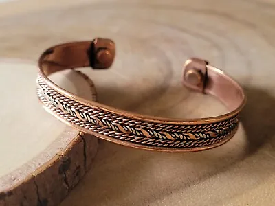 Copper Magnetic Bracelet Arthritis Pain Therapy Energy Cuff Bangle Brass Copper • $8.50