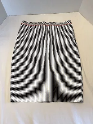 J Crew No. 2 Pencil Skirt Seersucker Blue White Stripe Size 6 • $16