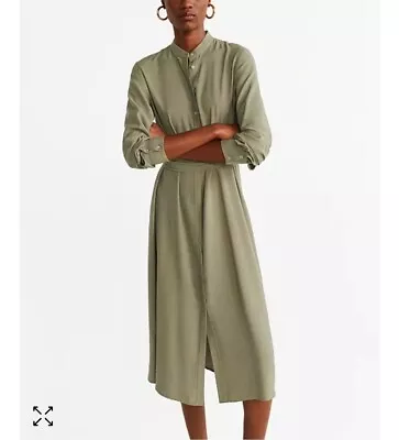 NWT Mango Buttoned Bow Midi Shirt-Dress Size Medium • $49.99